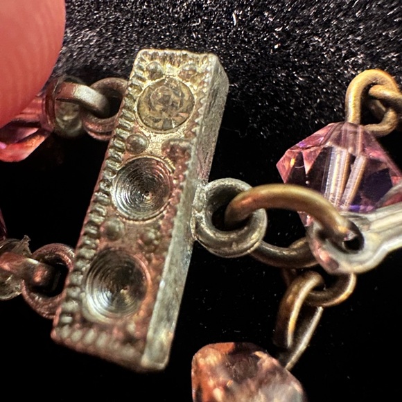 Vintage Pink Crystal Necklace - Picture 4 of 5